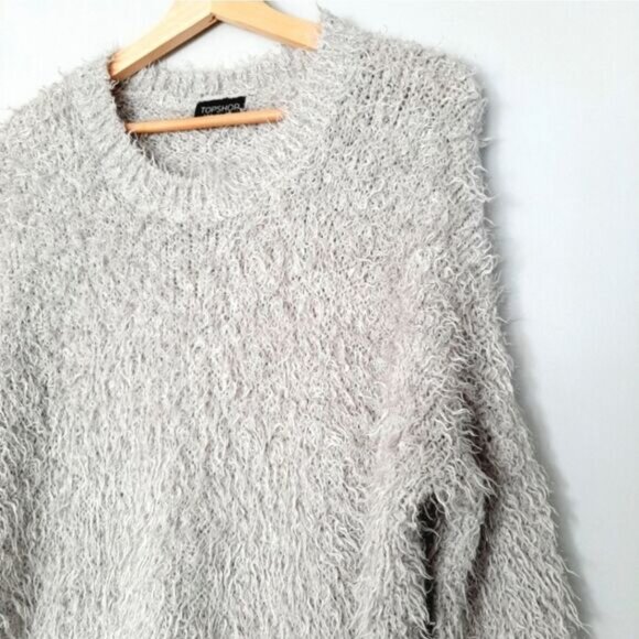 TOPSHOP Cozy Eyelash Fuzzy Crewneck Sweater w/ Sparkle Sz 4 - Picture 3 of 10